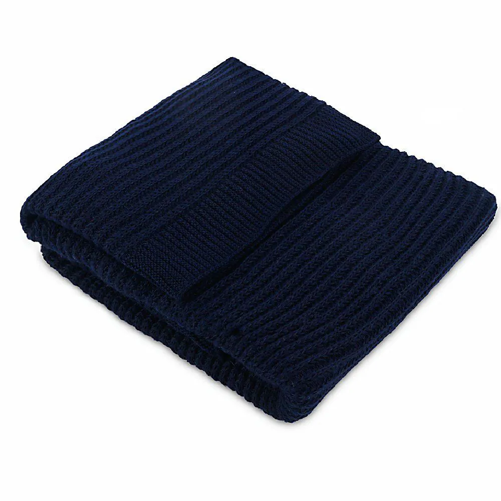 Manta Peseira em Tricô Elegance 1,00X2,00 - Azul Marinho
