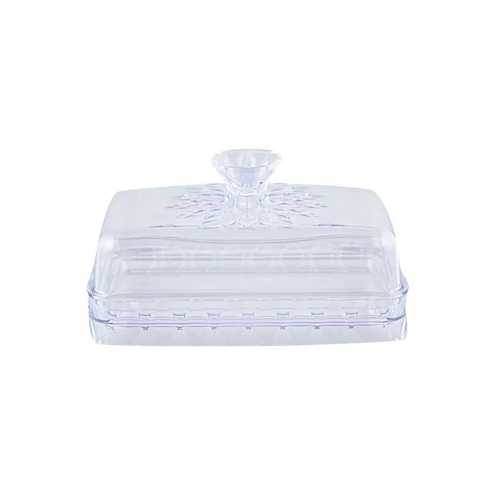 Manteigueira com Tampa Plasútil Glamour 14Cm - Transparente
