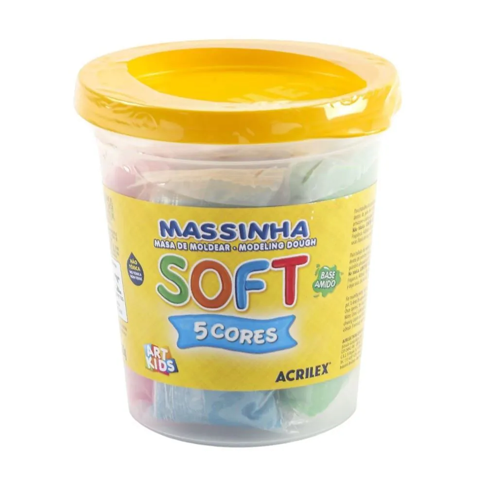 Massinha de Modelar Soft com 5 Cores Acrilex - 07330