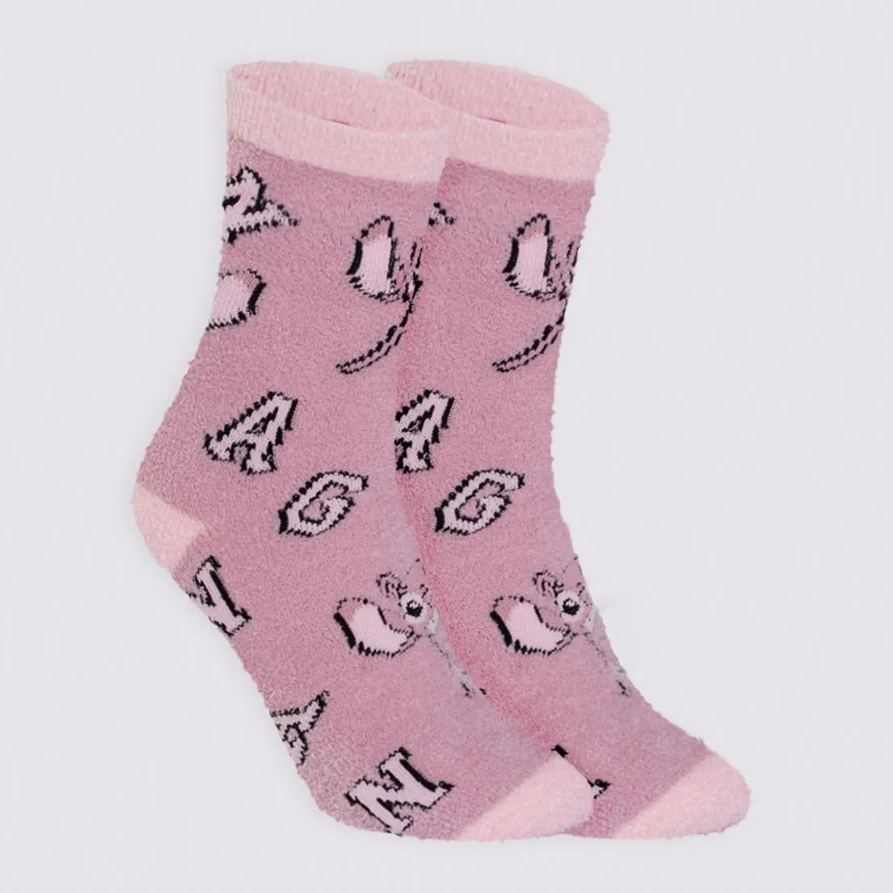 Meia Cano Longo Angel Chenille Disney - Rosa 34/38