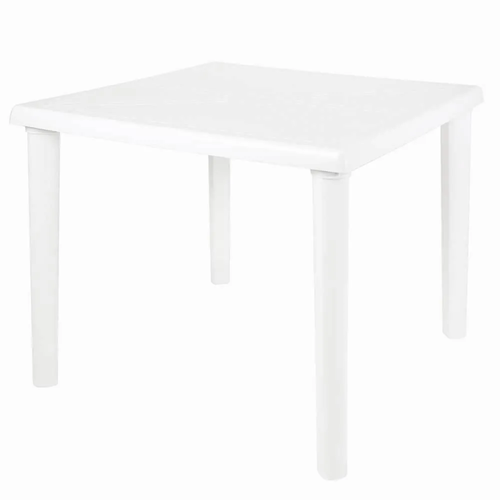 Mesa Plástica Quadrada Desmontável Mor - Branco