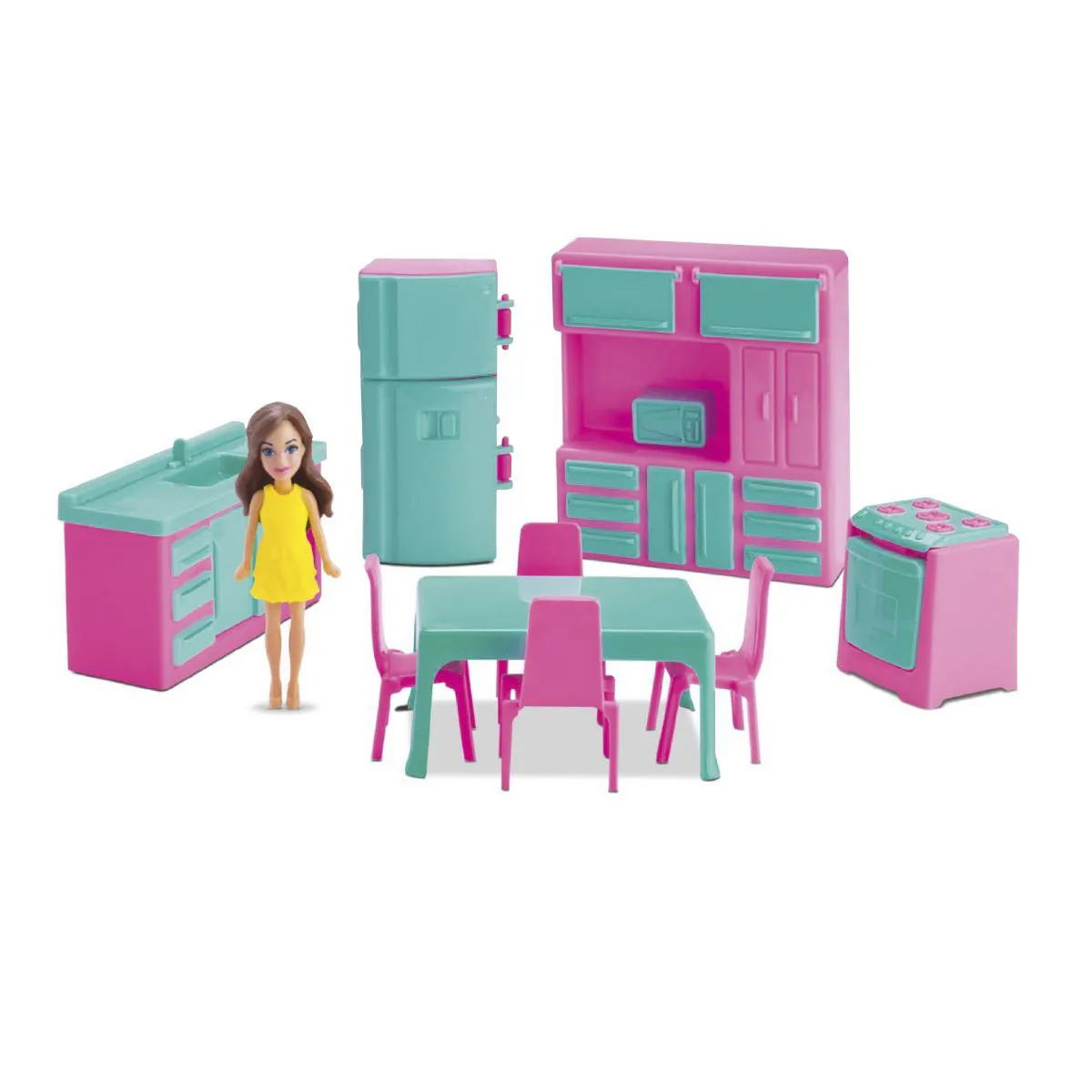Mini Cozinha com Boneca Judy 405 Samba Toys - Verde