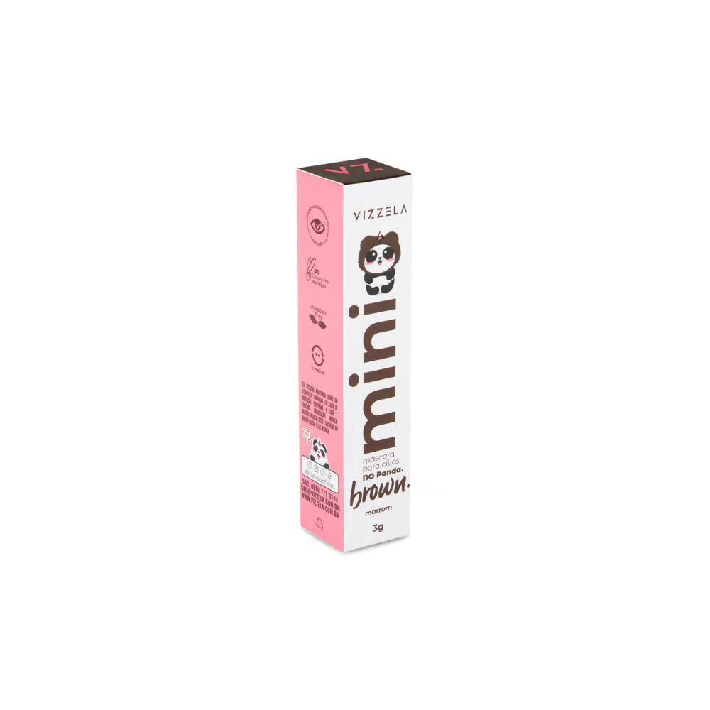 Mini Mascara para Cílios Vizzela Cor Brown 3G