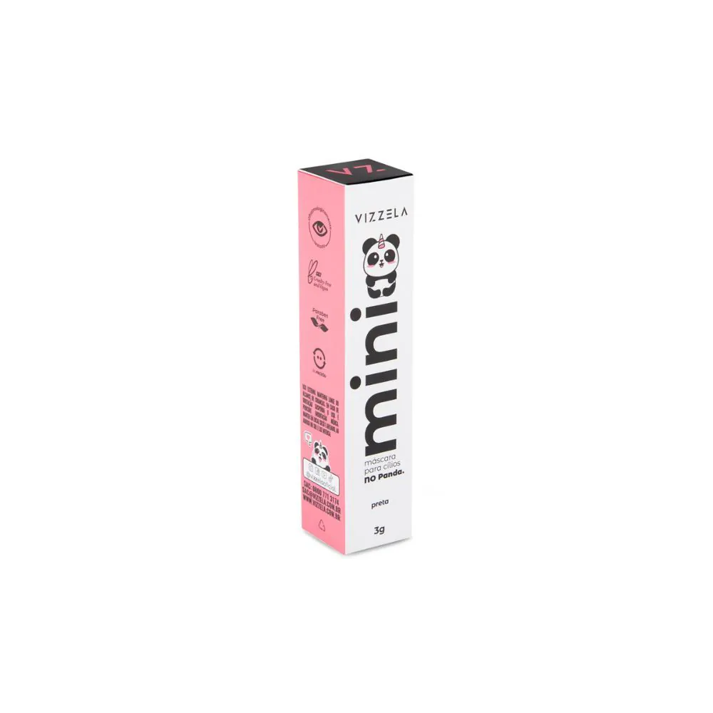 Mini Mascara para Cílios Vizzela Cor Preta 3G