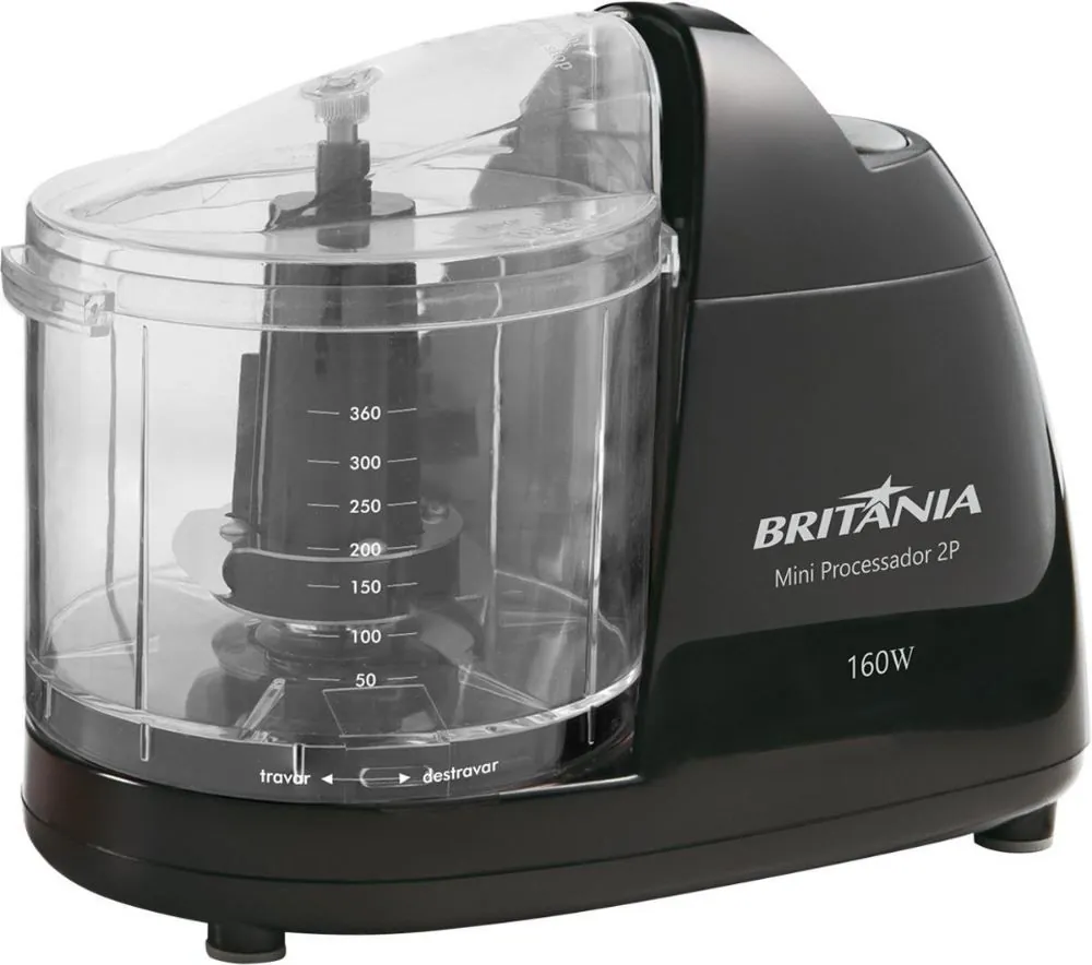 Mini Processador de Alimentos Britânia 360ml Função Pulsar 2P