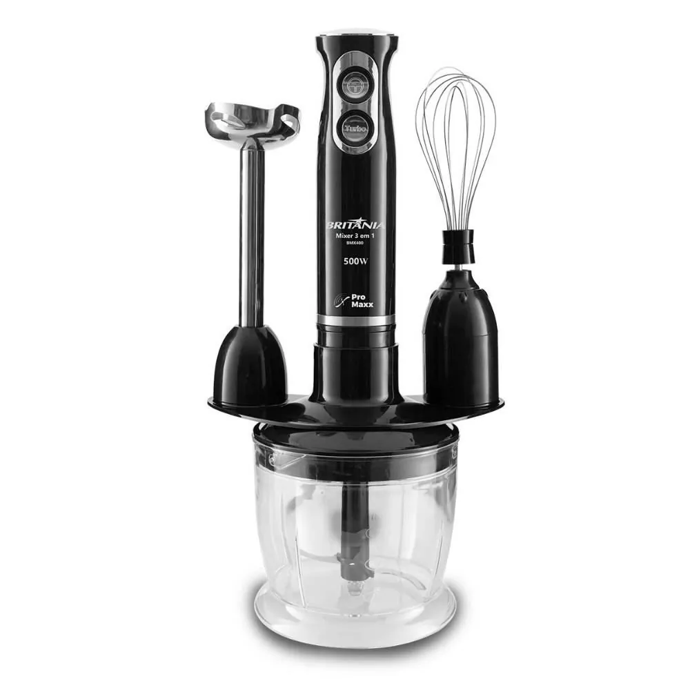 Mixer Britânia 3 em 1 500W com 2 Velocidades BMX400P