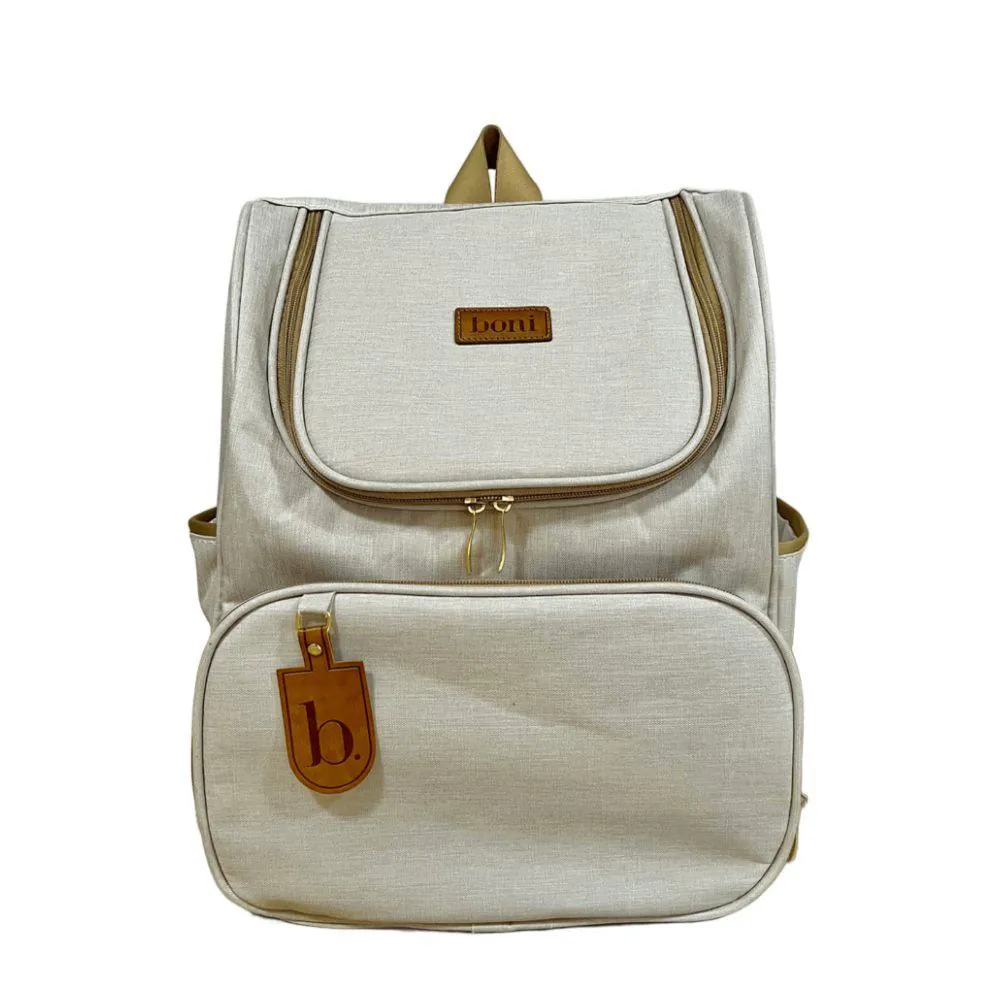 Mochila para Bebê Linho Boni - Creme