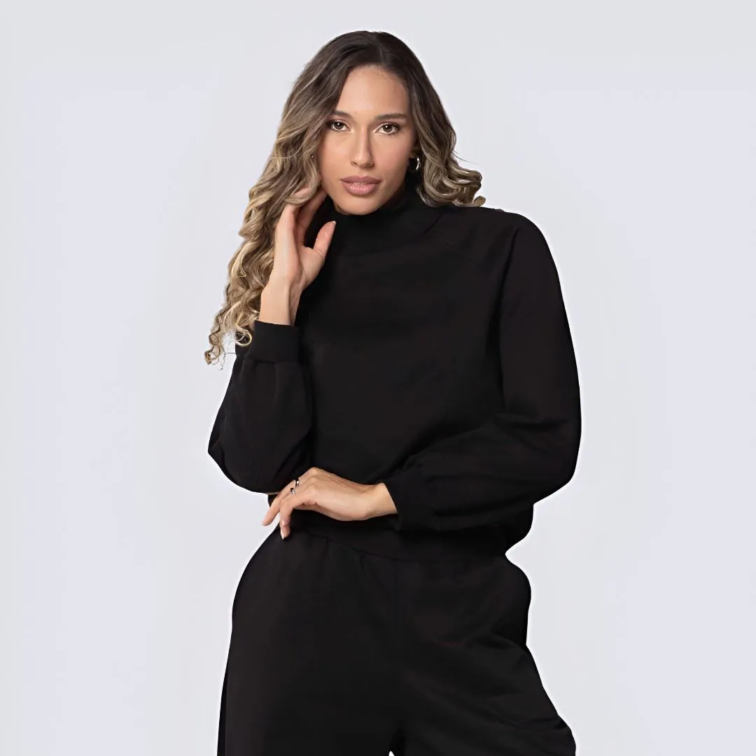Moletom Feminino Básico Patricia Foster Preto