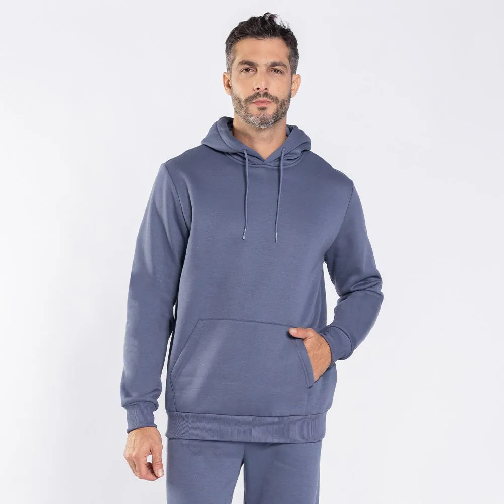 Blusão Moletom Masculino Bolso Canguru Marc Alain Azul