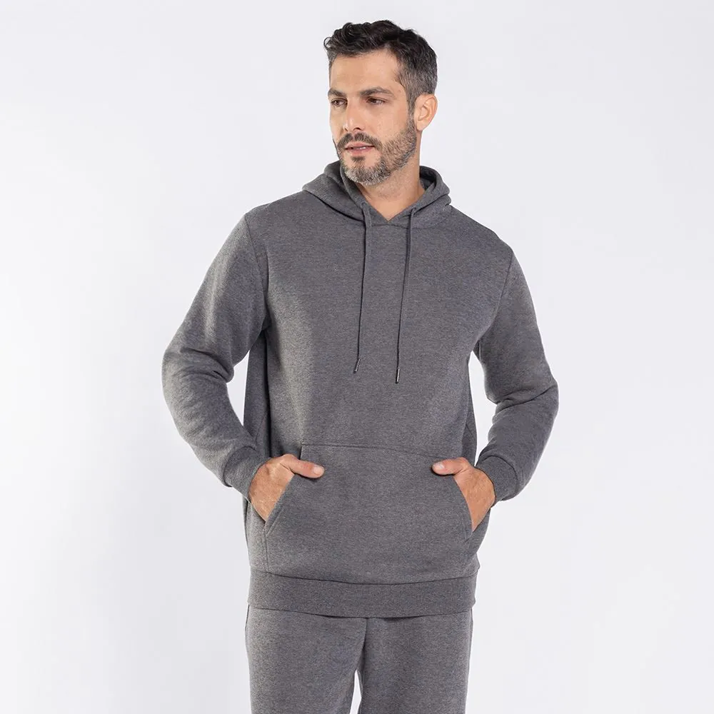 Blusão Moletom Masculino Canguru Marc Alain Mescla Escuro
