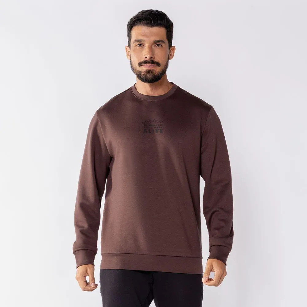 Moletom Masculino Gola Redonda Thing Marrom