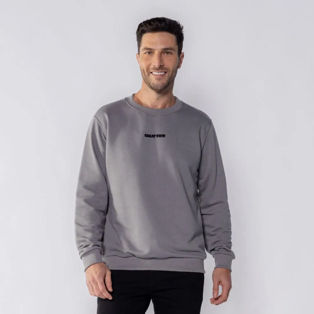 Moletom Masculino Sem Capuz Thing Granito 18-4005
