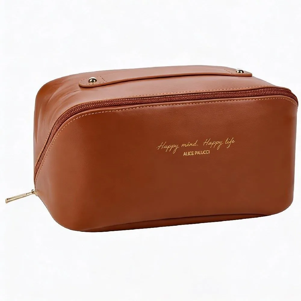 Necessaire Trapézio com Divisória Alice Palucci - Caramelo U