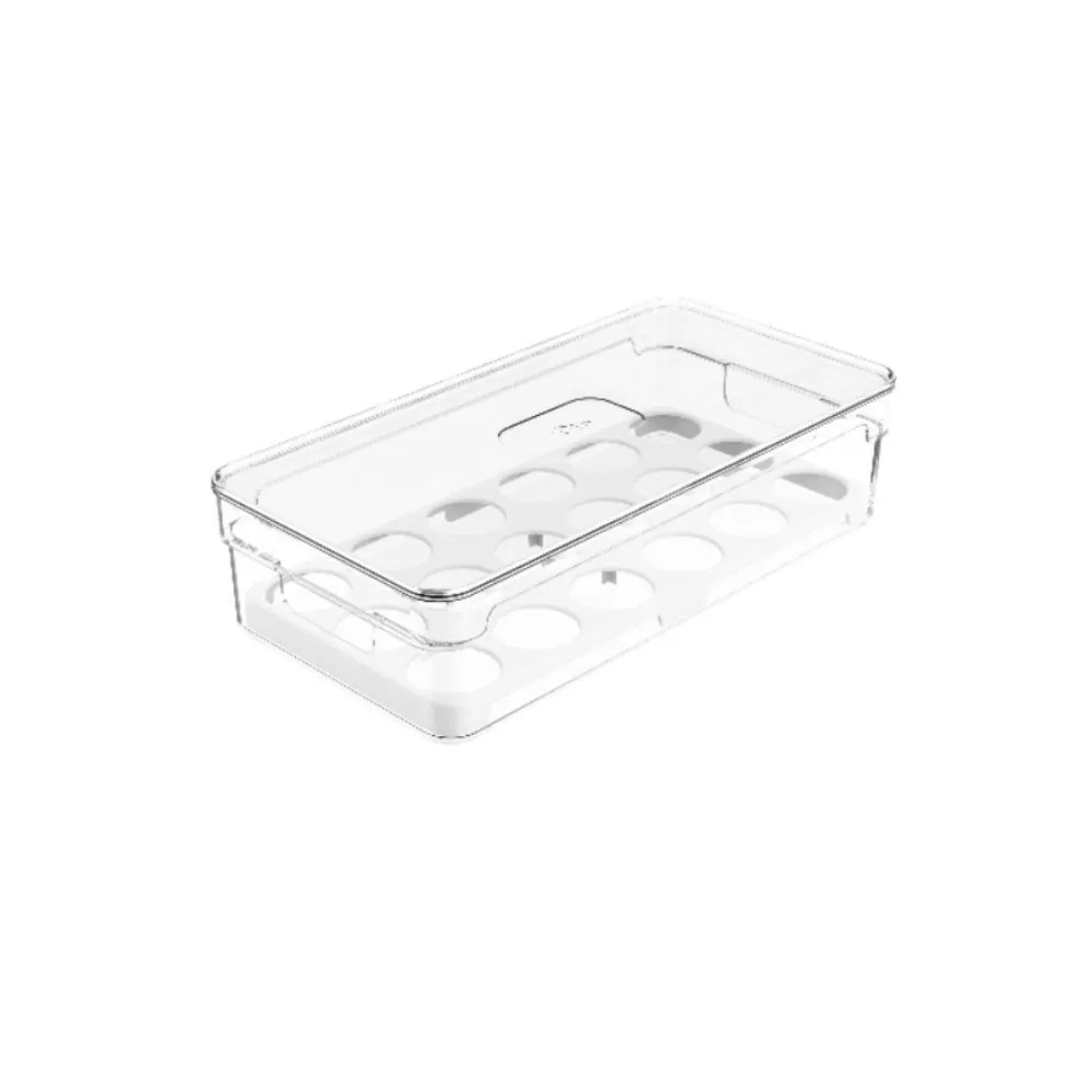 Organizador de Ovos com Tampa Clear Fresh Ou 18 Unidades - Transparente