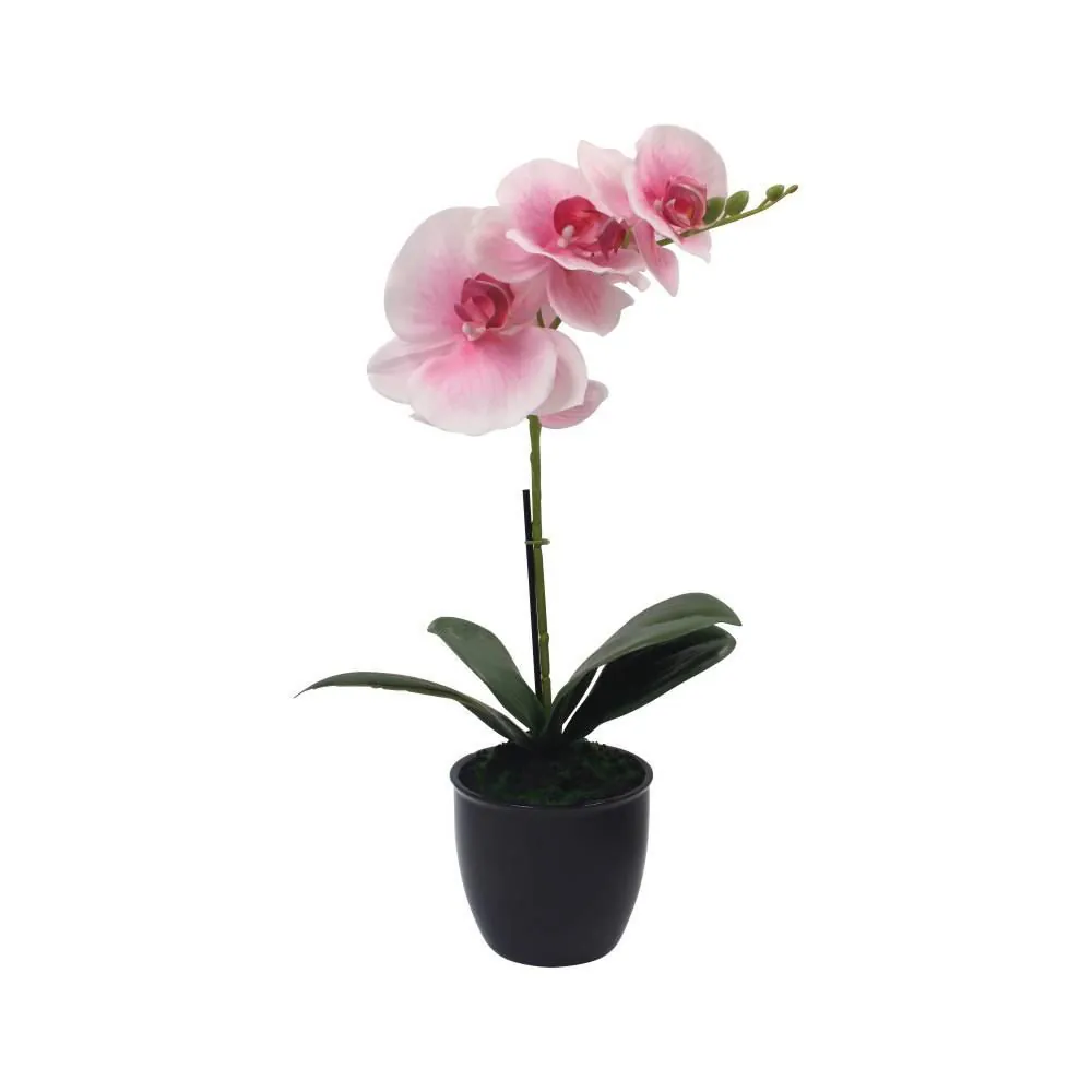 Orquídea Artificial com Vaso de Cerâmica 46Cm - Sortido