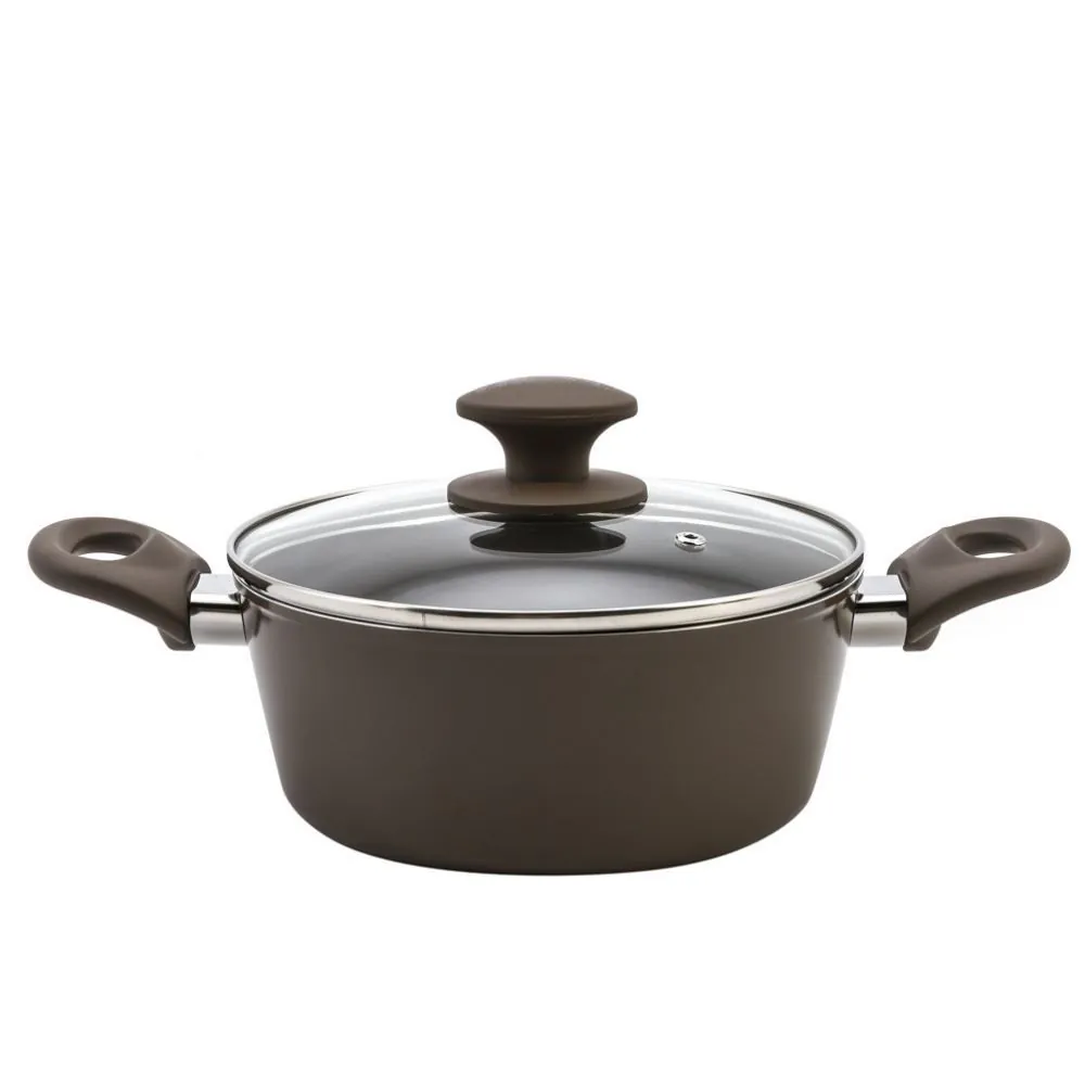 Panela Caçarola de Alumínio Revestimento Cerâmico Indução Optima 3,8L - Camurça