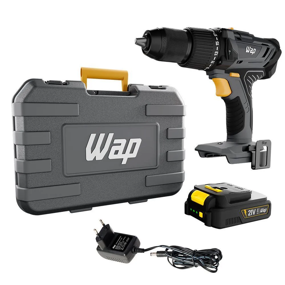 Parafusadeira e Furadeira com Impacto Wap 1/2" Bateria 21V K21id03 - Bivolt