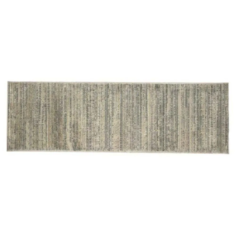 Tapete Passadeira 68Cm X 2,10M Belga - Listras Cinza e Bege