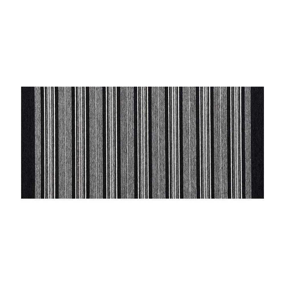 Tapete Passadeira Chenile 75Cmx1,60 m - Preto Listra
