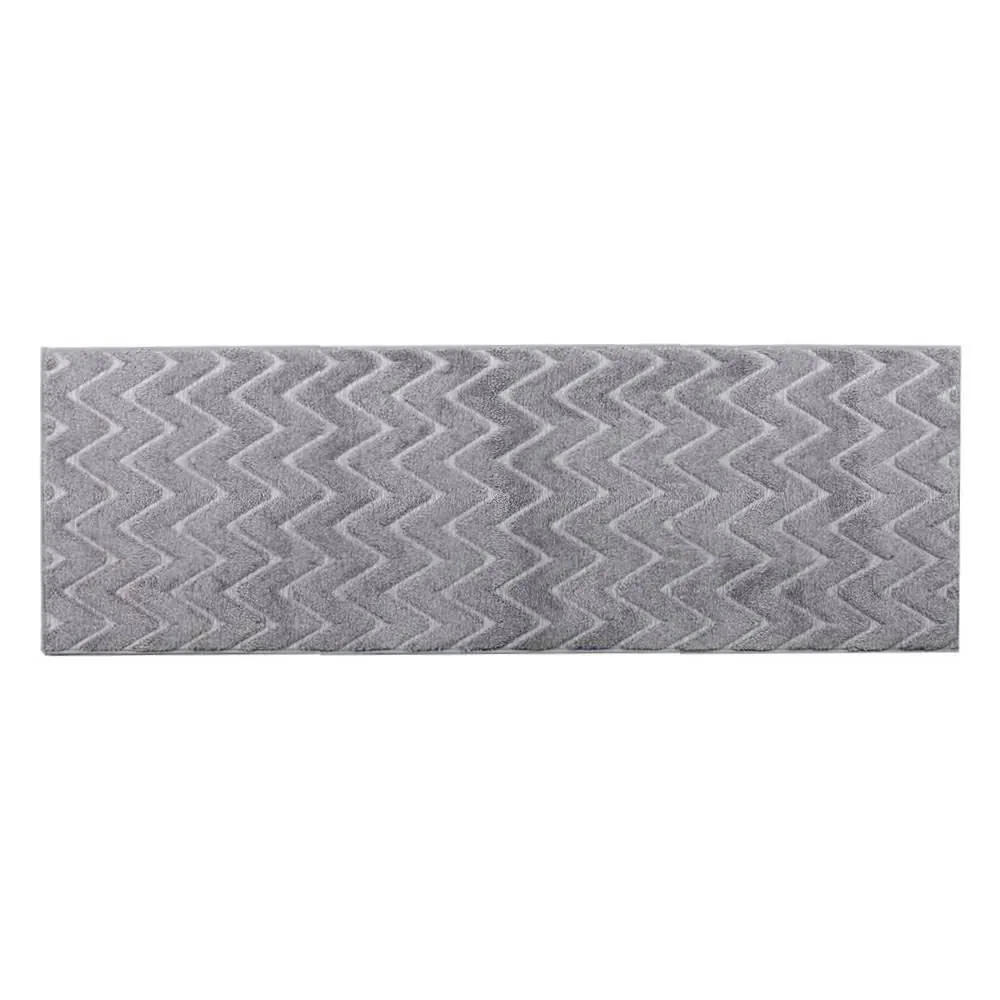 Tapete Passadeira para Quarto e Sala 60Cmx1,80 m Milano - Cinza Chevron
