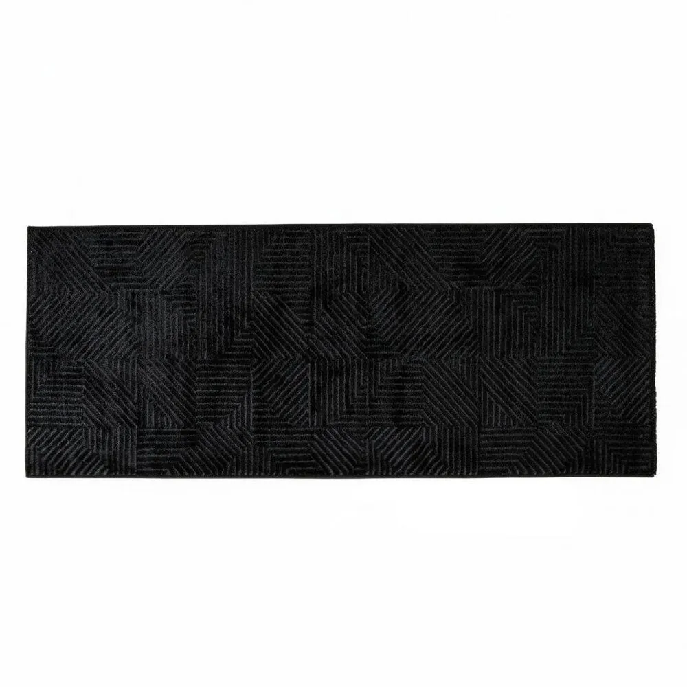 Tapete Passadeira 67Cm X 1,80M Lucca - Preto Elegance
