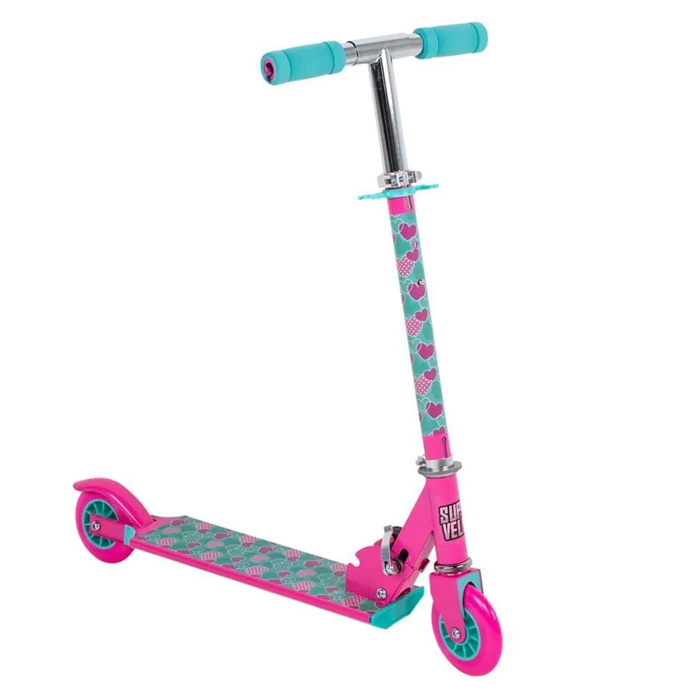Patinete 2 Rodas Dobrável Radical Rosa Toys - HBR0437