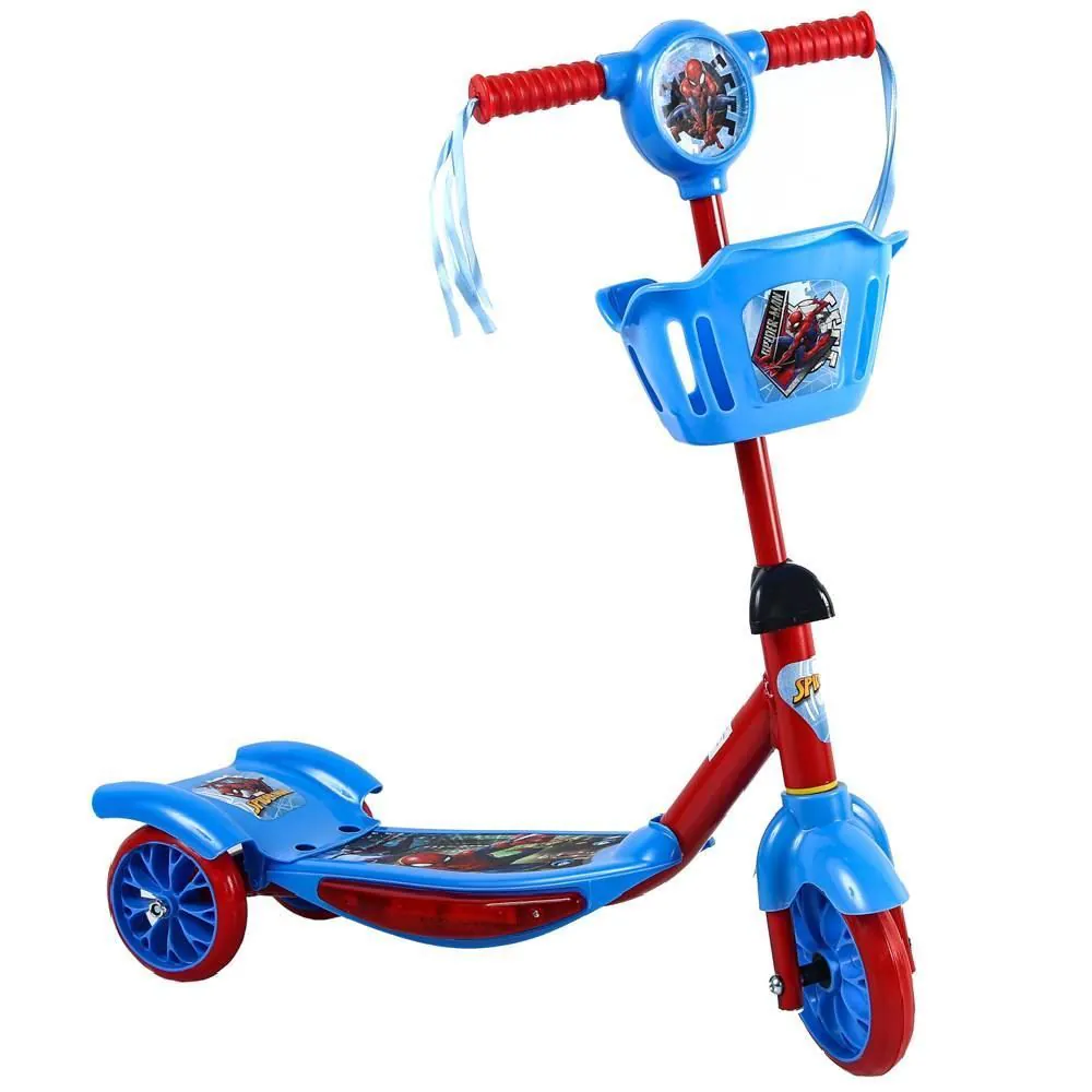 Patinete 3 Rodas Luzes e Som Spiderman Toys - HBR0588