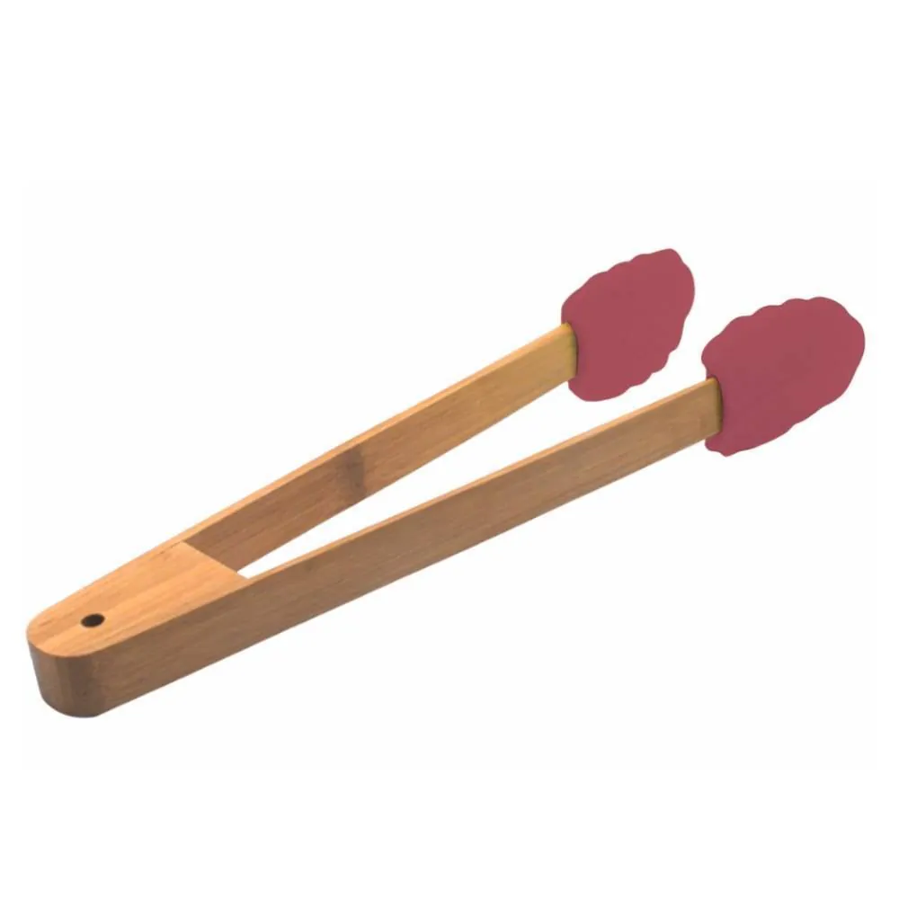 Pegador de Silicone com Cabo de Bambu - Goiaba