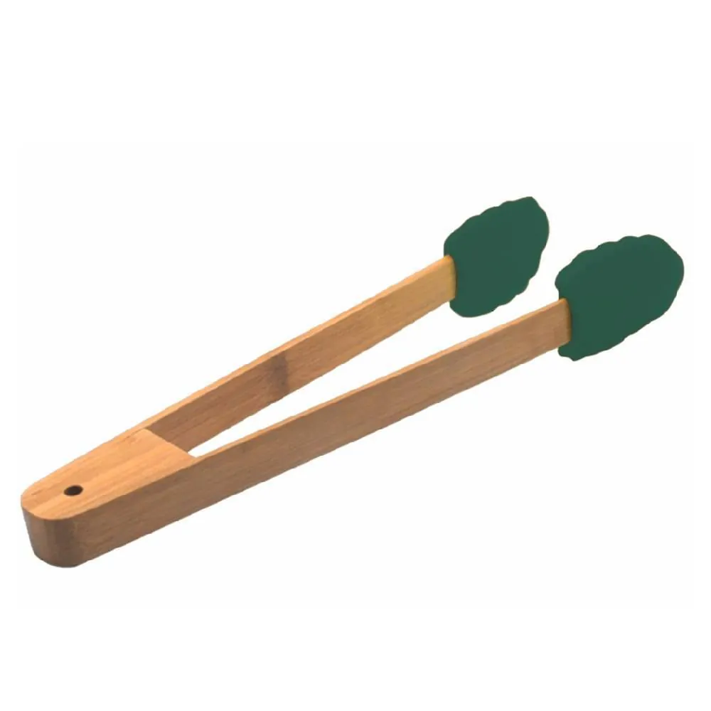 Pegador de Silicone com Cabo de Bambu - Verde Floresta