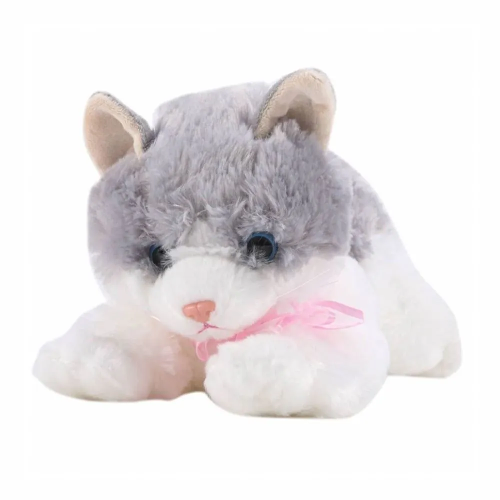 Pelúcia Gato Deitado Cinza 30Cm Toys - HBR0468
