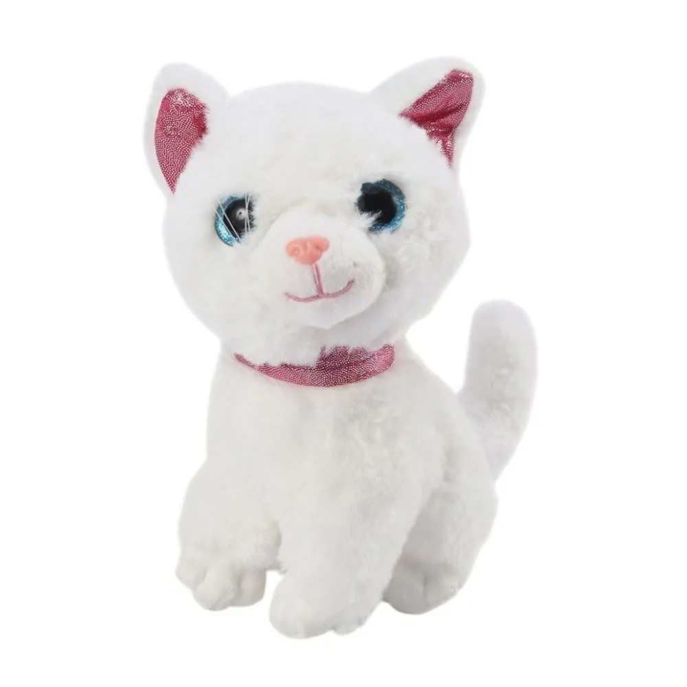 Pelúcia Gato Sentado Branco Toys 18 cm - HBR0467