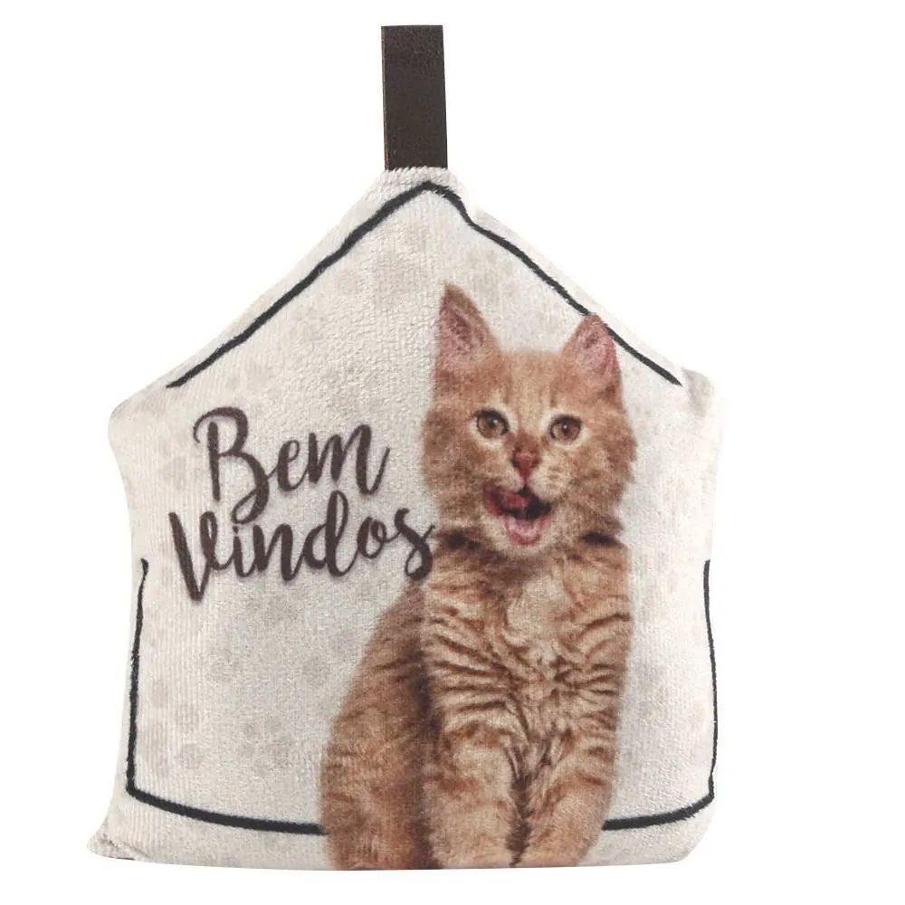 Peso de Porta Decorativo - Bem Vindo Gato