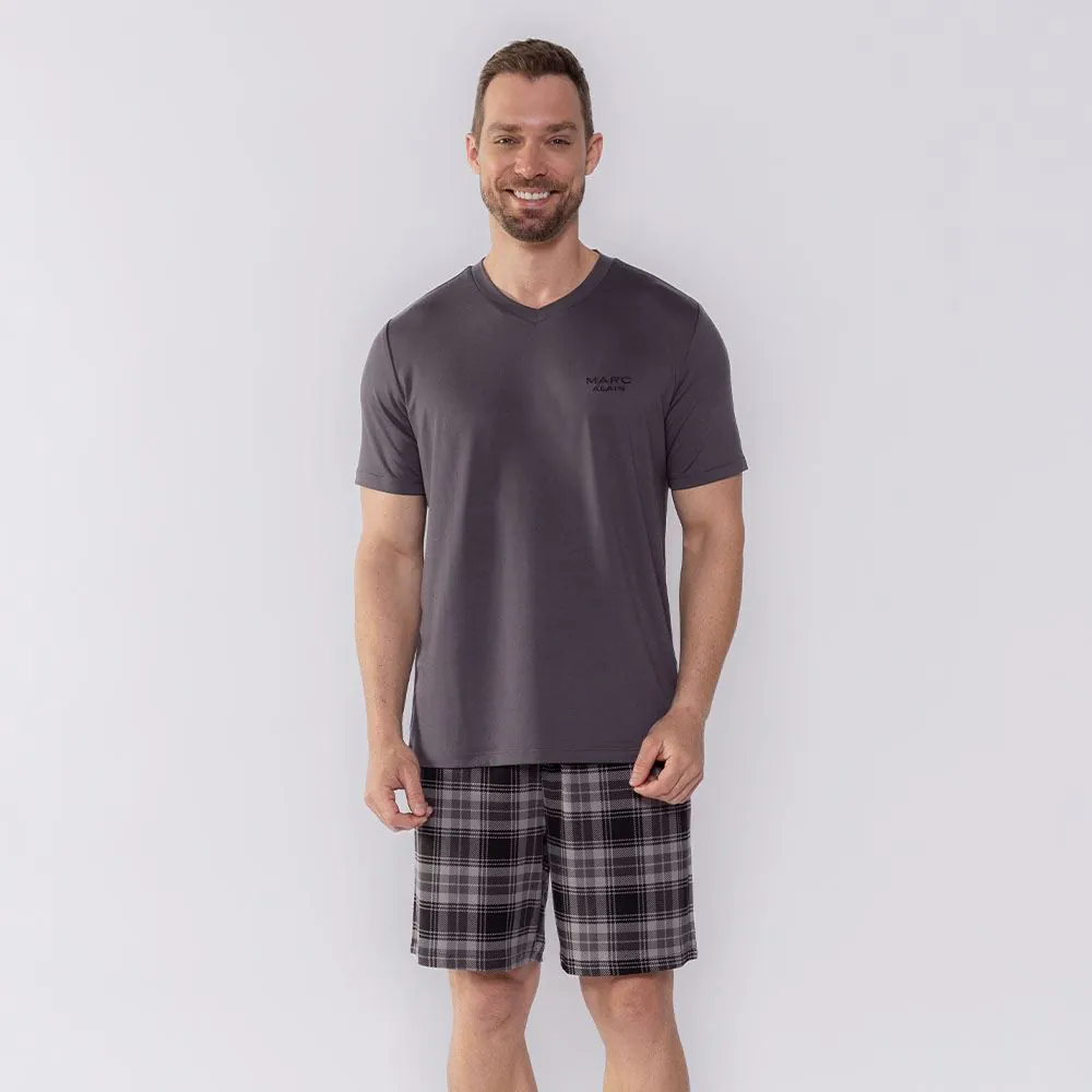 Pijama Masculino Curto Marc Alain Cinza