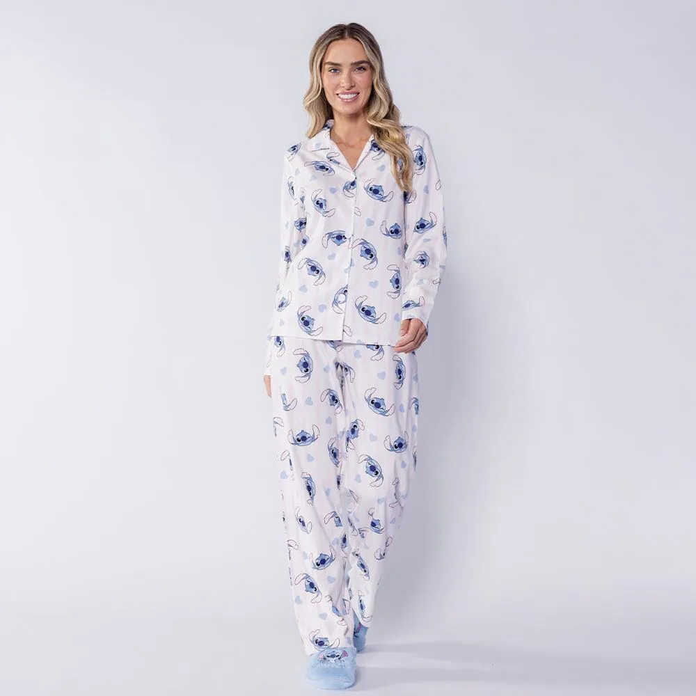 Pijama Feminino Americano em Moletinho Disney Stitch