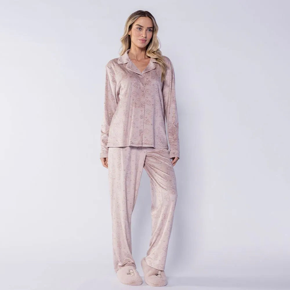 Pijama Feminino Americano em Plush Disney Pooh