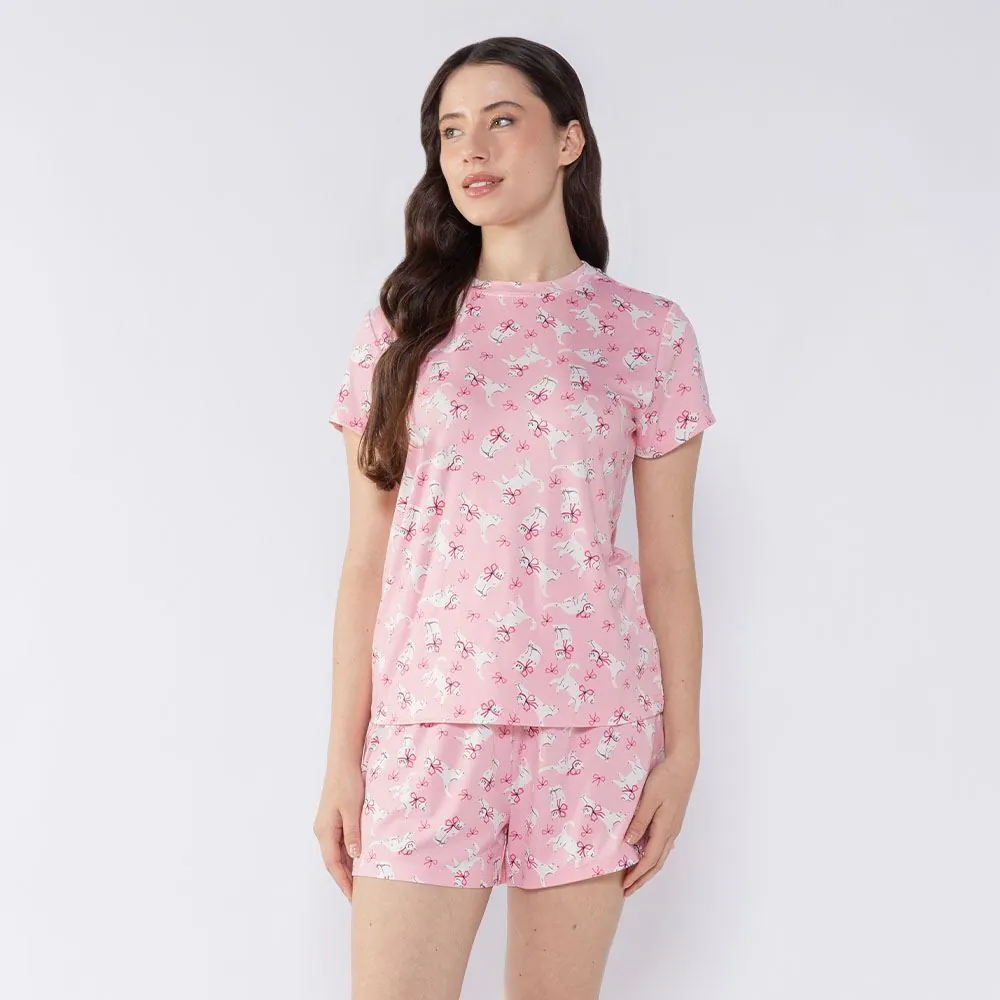 Pijama Feminino Curto Camila Moretti Rosa