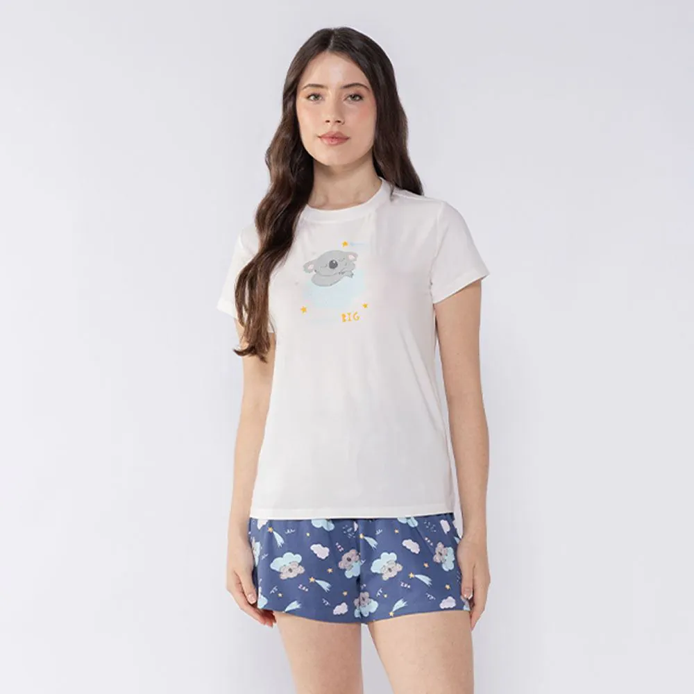 Pijama Feminino Curto Dream Camila Moretti Off White