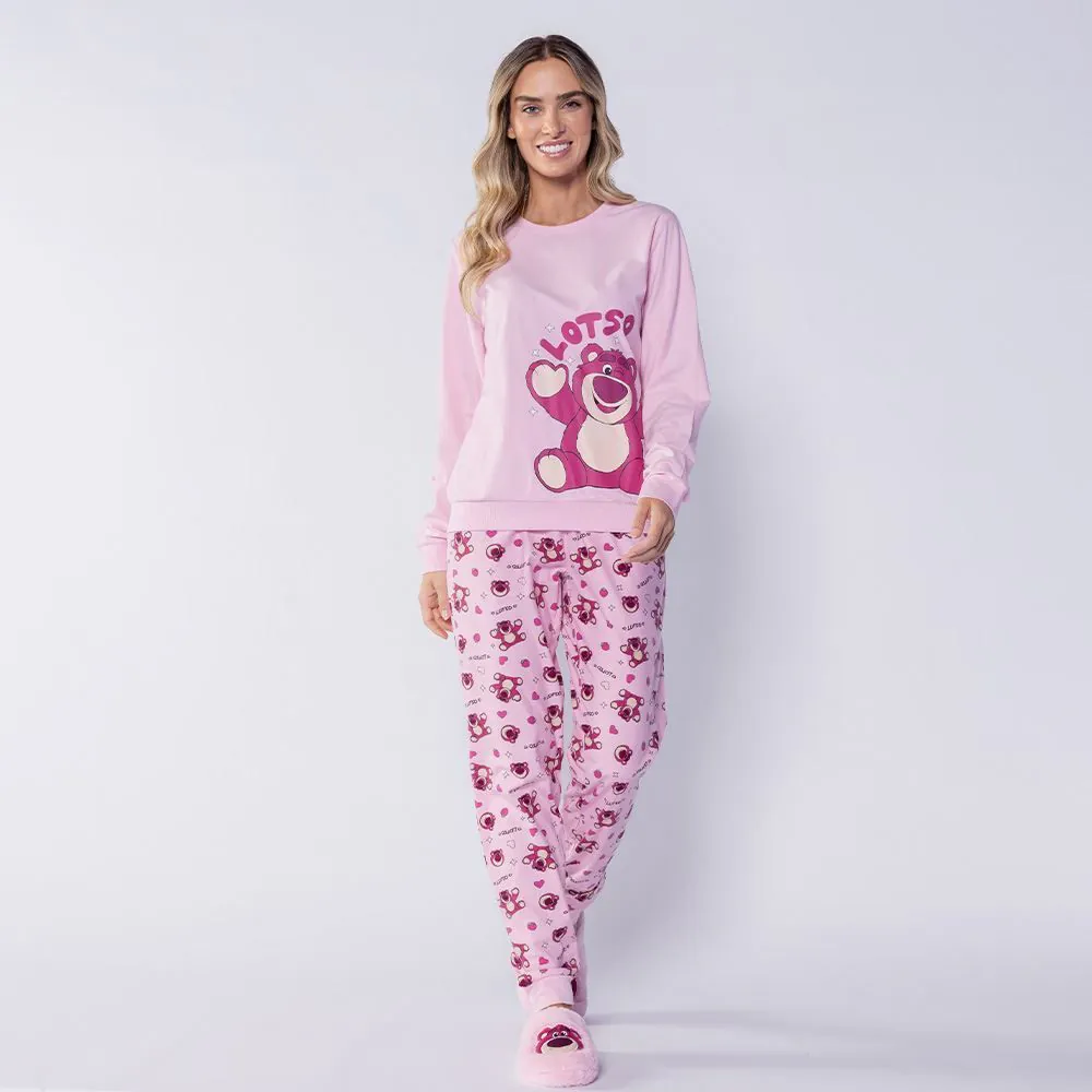 Pijama Feminino Longo Moletinho Toy Story Disney Lotso