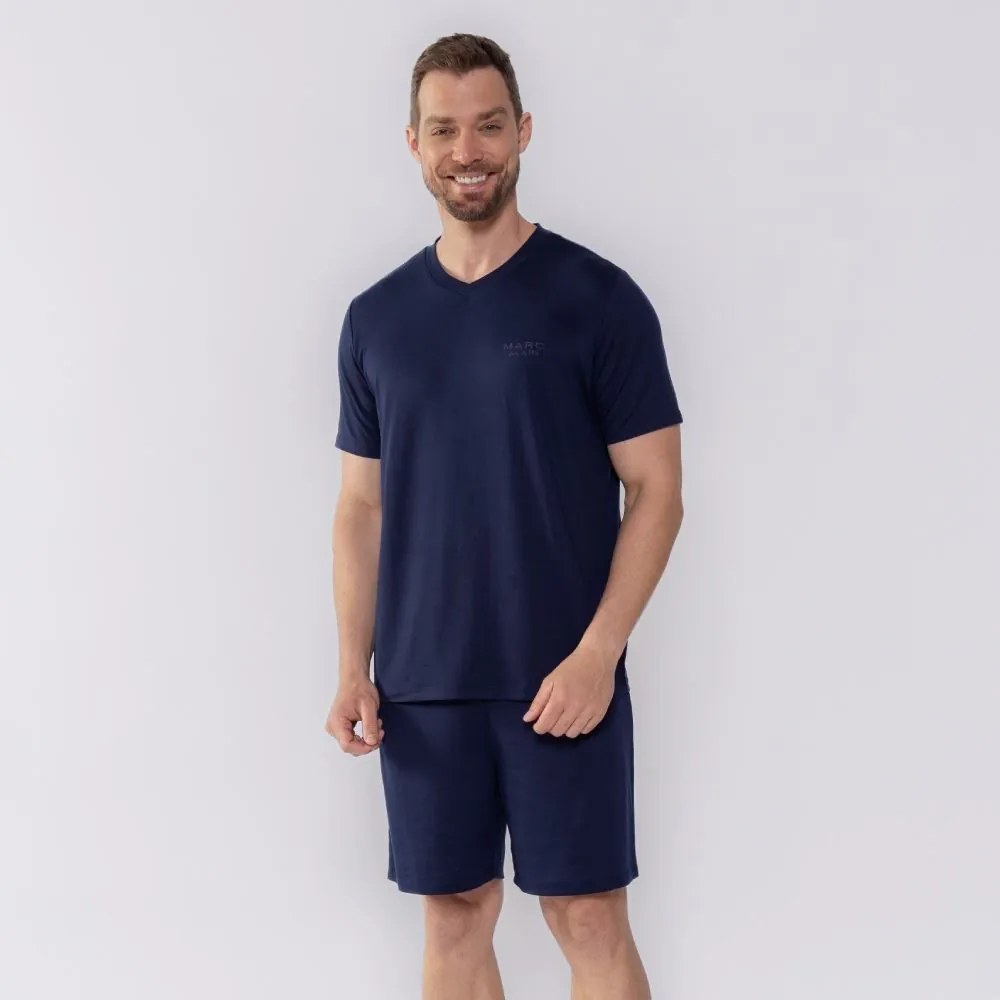 Pijama Masculino Curto Marc Alain Azul