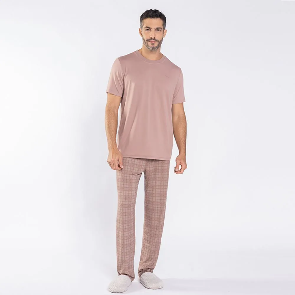 Pijama Masculino Calça e Manga Curta Marc Alain Mocassim