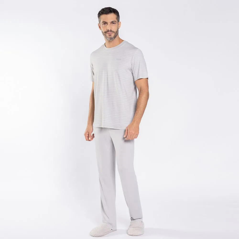 Pijama Masculino Calça e Manga Curta Marc Alain Cinza