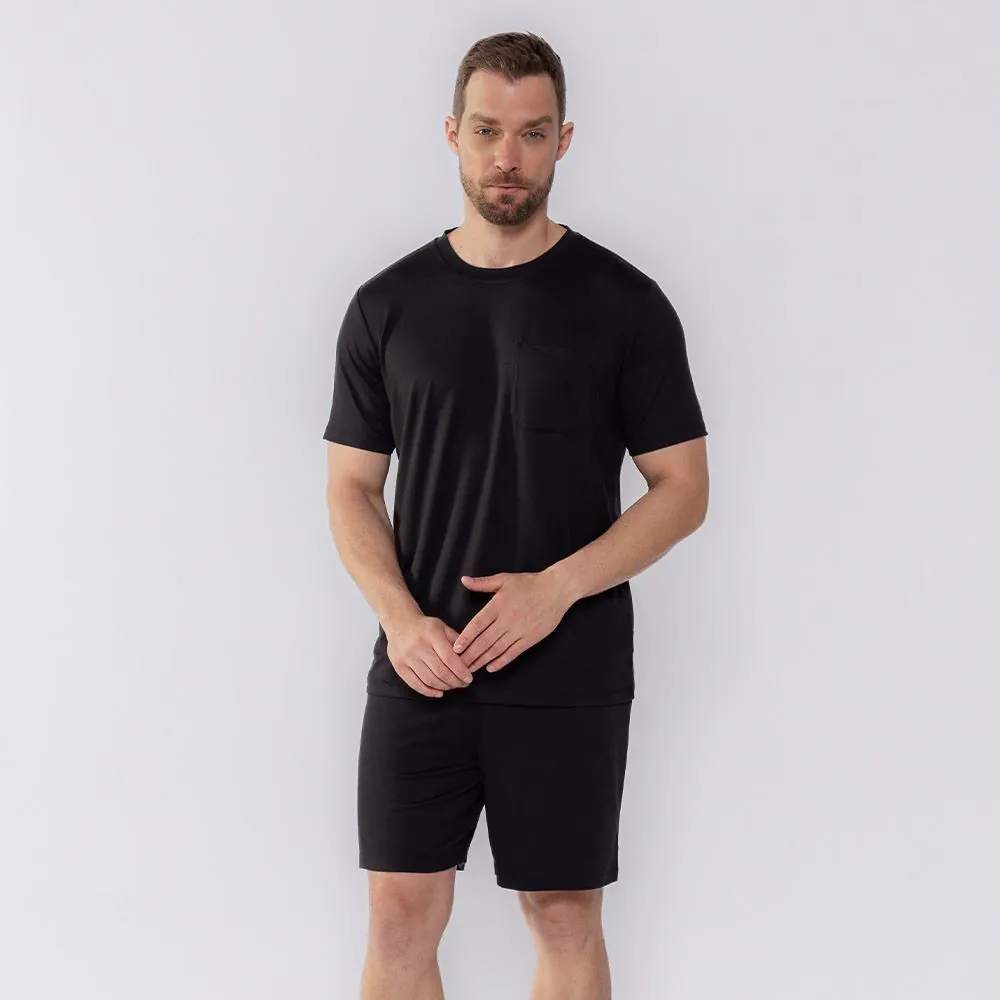Pijama Masculino Curto com Bolso Marc Alain Preto