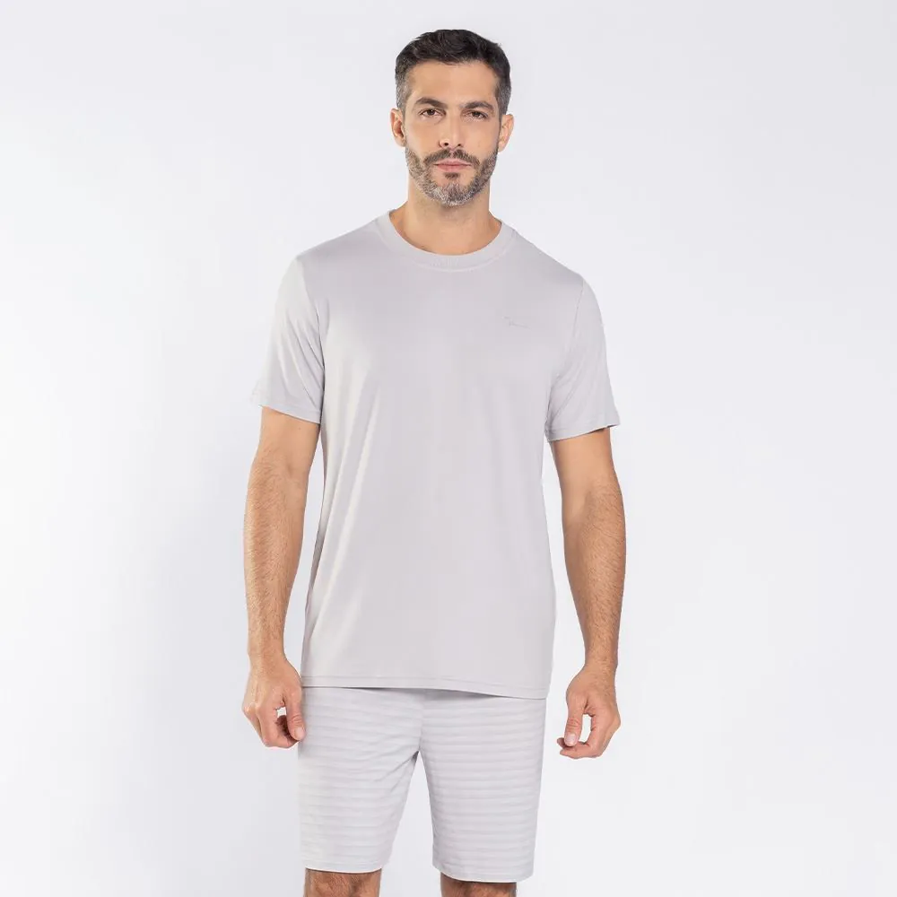 Pijama Masculino Curto Peletizado Marc Alain Cinza