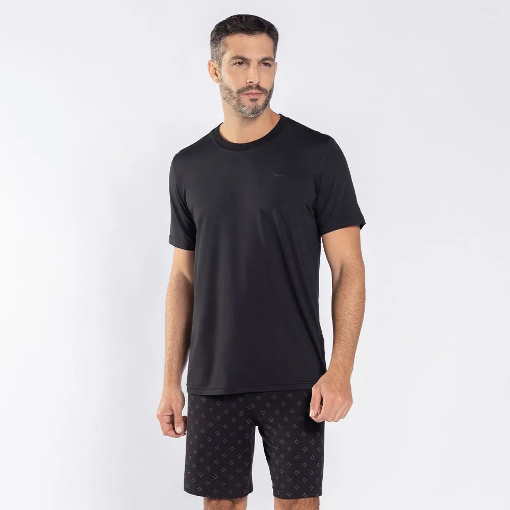 Pijama Masculino Curto Peletizado Marc Alain Preto