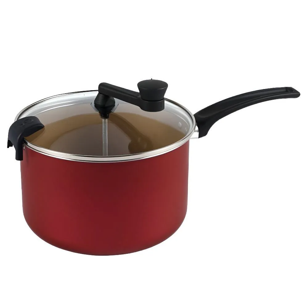Pipoqueira Antiaderente com Tampa de Vidro Magnific Panelux 20Cm - Cereja