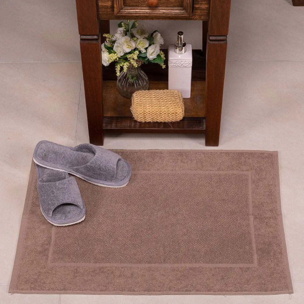 Tapete Piso Atoalhado para Banheiro 48X70cm Lumine Paris Karsten - Taupe Kansas