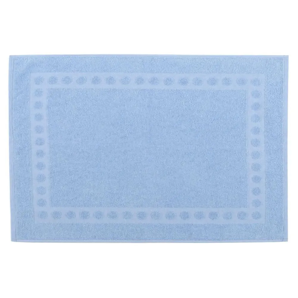 Tapete Piso Atoalhado para Banheiro 100% Algodão - Azul Claro