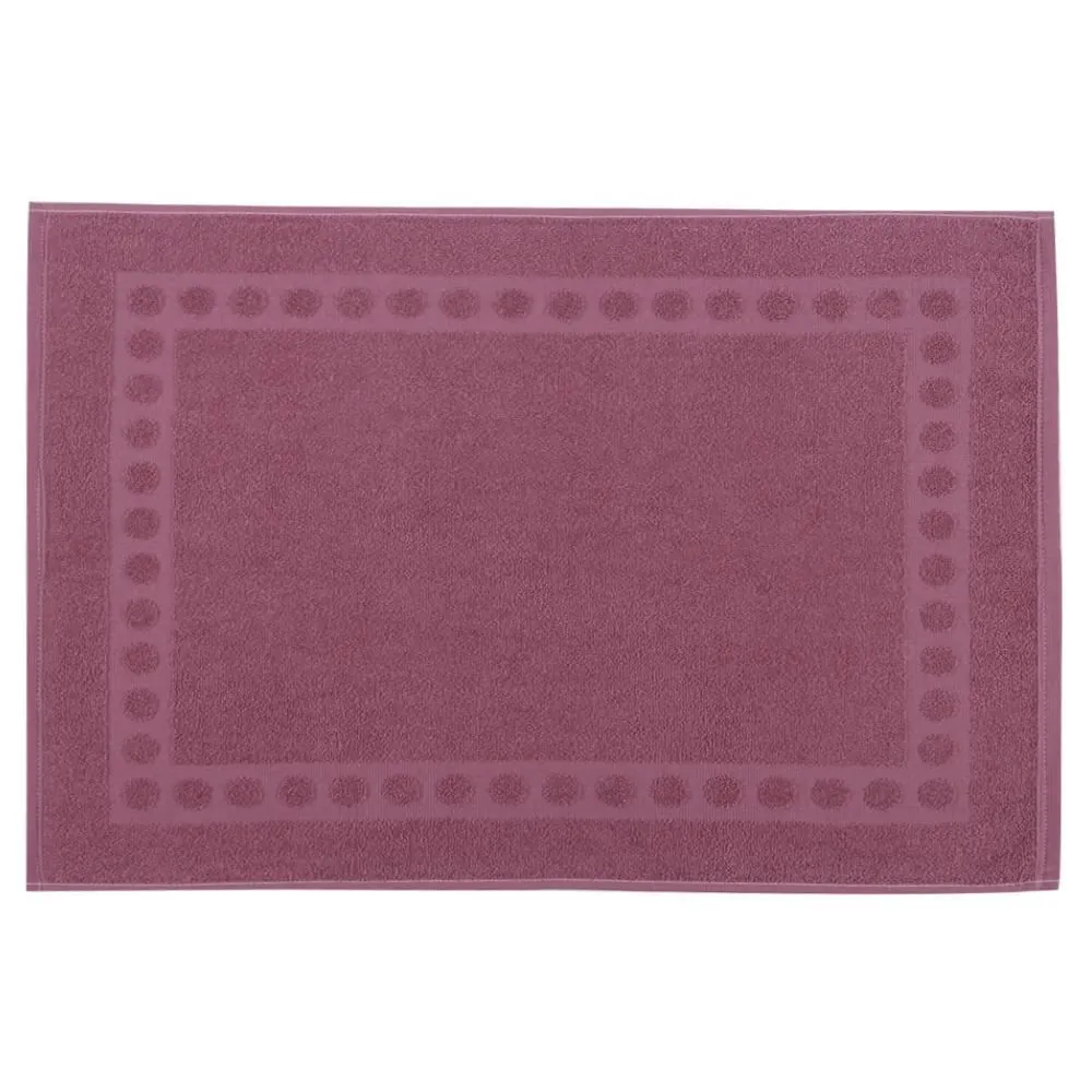 Tapete Piso Atoalhado para Banheiro 100% Algodão - Rosa Madrid