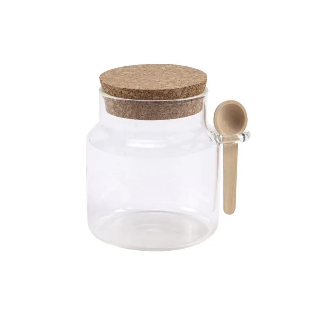 Porta Condimento com Colher de Bambu 170Ml - Vidro