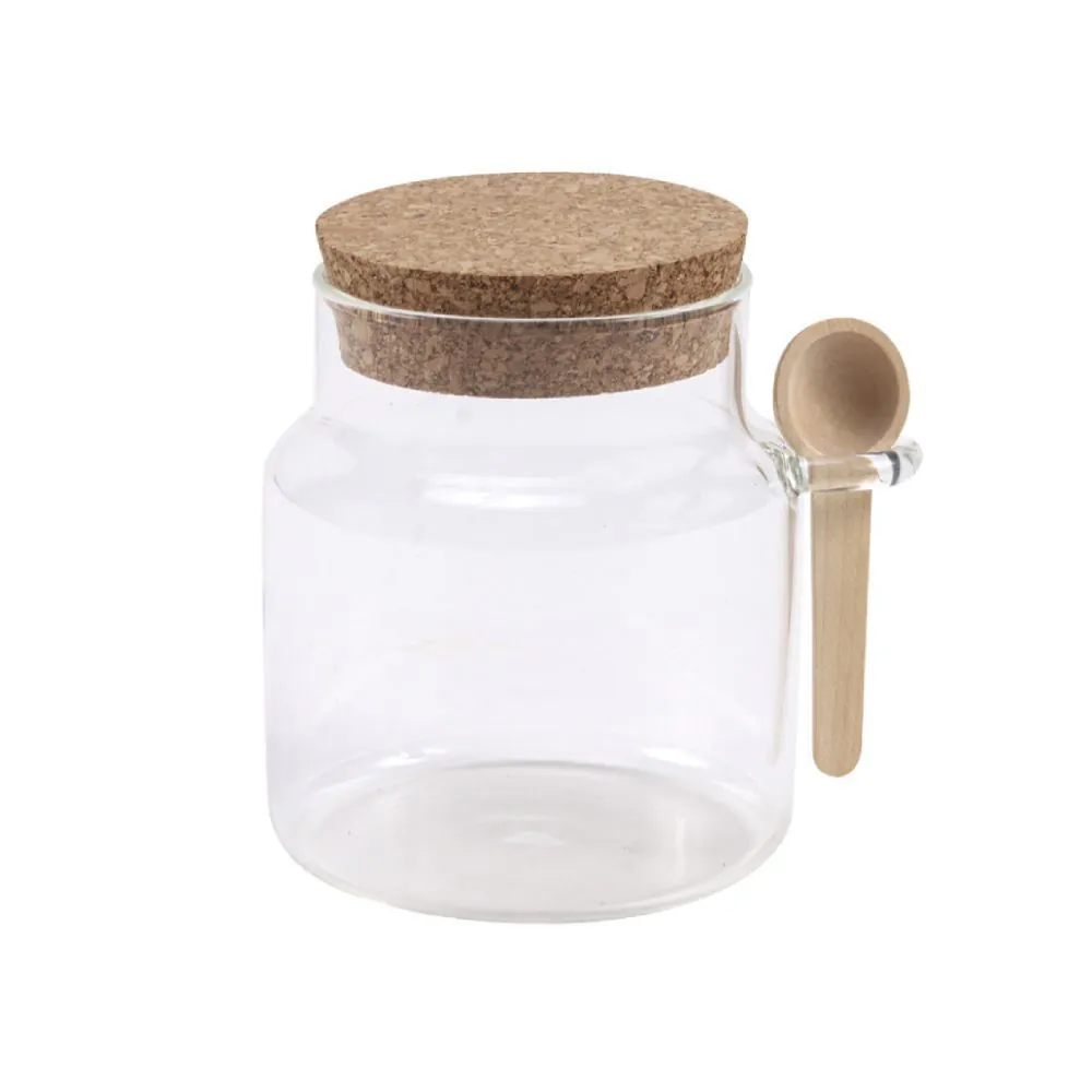 Porta Condimentos com Colher de Bambu 280Ml - Vidro